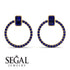 Emerald Cut Circle Sapphire Earrings - Oaklyn No. 73 image 3