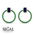 Emerald Cut Circle Sapphire Earrings - Oaklyn No. 28 image 3