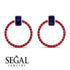 Emerald Cut Circle Sapphire Earrings - Oaklyn No. 59 image 3