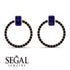 Emerald Cut Circle Sapphire Earrings - Oaklyn No. 44 image 3