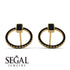 Emerald Cut Circle Black Diamond Earrings - Oaklyn No. 37 image 10
