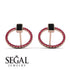 Emerald Cut Circle Black Diamond Earrings - Oaklyn No. 53 image 10