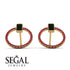 Emerald Cut Circle Black Diamond Earrings - Oaklyn No. 52 image 10