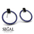Emerald Cut Circle Black Diamond Earrings - Oaklyn No. 69 image 2