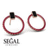 Emerald Cut Circle Black Diamond Earrings - Oaklyn No. 53 image 2