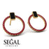Emerald Cut Circle Black Diamond Earrings - Oaklyn No. 52 image 2