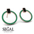 Emerald Cut Circle Black Diamond Earrings - Oaklyn No. 23 image 2