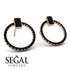 Emerald Cut Circle Black Diamond Earrings - Oaklyn No. 38 image 2