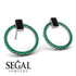 Emerald Cut Circle Black Diamond Earrings - Oaklyn No. 24 image 2