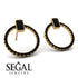Emerald Cut Circle Black Diamond Earrings - Oaklyn No. 37 image 2