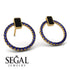 Emerald Cut Circle Black Diamond Earrings - Oaklyn No. 67 image 2