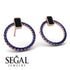 Emerald Cut Circle Black Diamond Earrings - Oaklyn No. 68 image 2