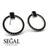 Emerald Cut Circle Black Diamond Earrings - Oaklyn No. 39 image 2