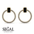 Emerald Cut Circle Black Diamond Earrings - Oaklyn No. 7 image 3