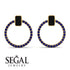 Emerald Cut Circle Black Diamond Earrings - Oaklyn No. 67 image 3