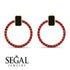 Emerald Cut Circle Black Diamond Earrings - Oaklyn No. 52 image 3