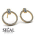 Emerald Cut Circle Diamond Earrings - Oaklyn No. 1 image 2