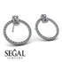 Emerald Cut Circle Diamond Earrings - Oaklyn No. 3 image 2