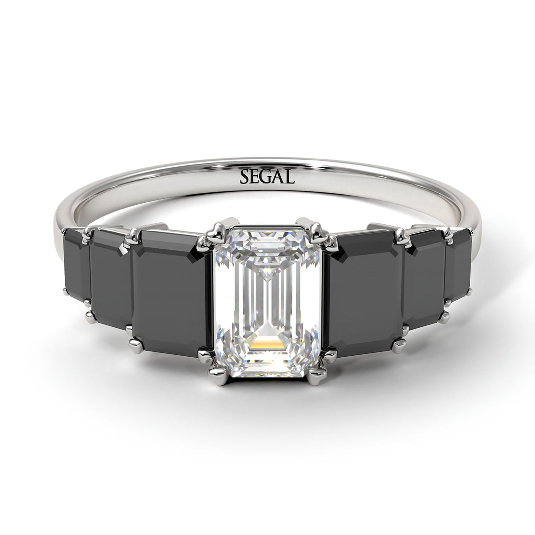 Emerald Cut Diamond Geometrical Ring - Briella No. 33