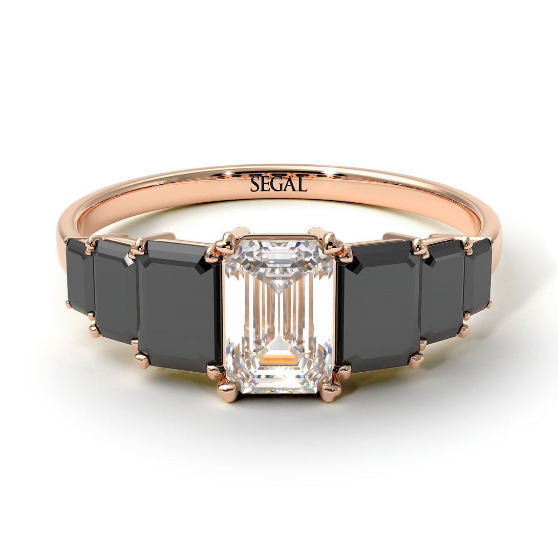 Emerald Cut Diamond Geometrical Ring - Briella No. 32