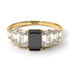 Emerald Cut Black Diamond Geometrical Ring - Briella No. 7 image 1