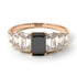 Emerald Cut Black Diamond Geometrical Ring - Briella No. 8 image 1