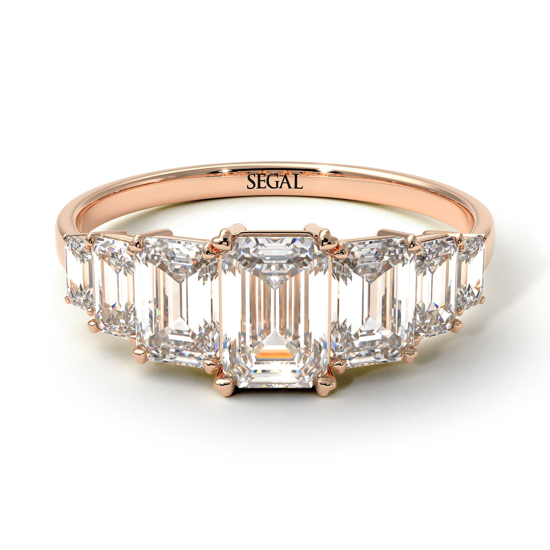 Emerald Cut Diamond Geometrical Ring - Briella No. 2