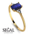 Emerald Cut Sapphire With Triangles Ring - Remi No. 13 image 2