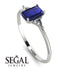 Emerald Cut Sapphire With Triangles Ring - Remi No. 15 image 2