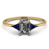 Emerald Cut Diamond With Triangles Ring - Remi No. 61 image 1