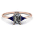 Emerald Cut Diamond With Triangles Ring - Remi No. 62 image 1