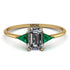 Emerald Cut Diamond With Triangles Ring - Remi No. 16 image 1