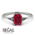 Emerald Cut Ruby With Triangles Ring - Remi No. 12 image 4