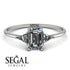 Emerald Cut Diamond With Triangles Ring - Remi No. 3 image 14