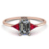 Emerald Cut Diamond With Triangles Ring - Remi No. 47 image 1
