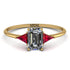 Emerald Cut Diamond With Triangles Ring - Remi No. 46 image 1