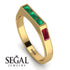 Emerald Cut Thin Emerald Signature Ring - Sara No. 49 image 10