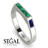 Emerald Cut Thin Emerald Signature Ring - Sara No. 66 image 1