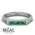 Emerald Cut Thin Emerald Signature Ring - Sara No. 6 image 2