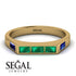 Emerald Cut Thin Emerald Signature Ring - Sara No. 64 image 2