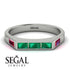 Emerald Cut Thin Emerald Signature Ring - Sara No. 51 image 2