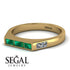 Emerald Cut Thin Emerald Signature Ring - Sara No. 4 image 3