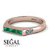Emerald Cut Thin Emerald Signature Ring - Sara No. 5 image 3