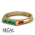 Emerald Cut Thin Emerald Signature Ring - Sara No. 49 image 3