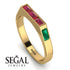 Emerald Cut Thin Ruby Signature Ring - Sara No. 25 image 10