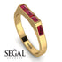 Emerald Cut Thin Ruby Signature Ring - Sara No. 55 image 10