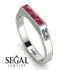 Emerald Cut Thin Ruby Signature Ring - Sara No. 12 image 10