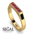 Emerald Cut Thin Ruby Signature Ring - Sara No. 40 image 10
