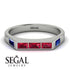 Emerald Cut Thin Ruby Signature Ring - Sara No. 72 image 2