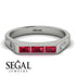 Emerald Cut Thin Ruby Signature Ring - Sara No. 12 image 2